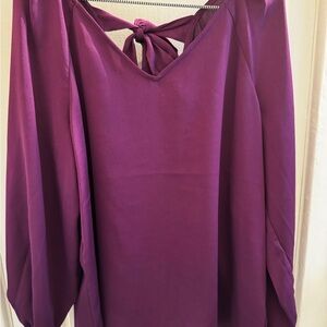 Nine West Purple Blouse with Tie-Back